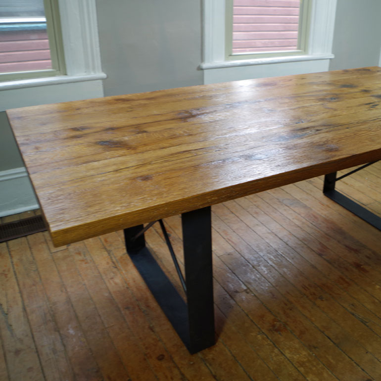 Rustic Oak Dining Table from Barn Beams