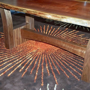 Live Edge Walnut Table with Modern Wood Legs 