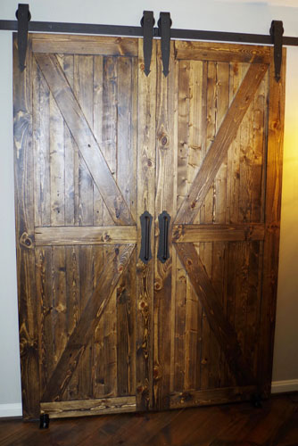 Custom Distressed Solid Pine Interior Barn Doors