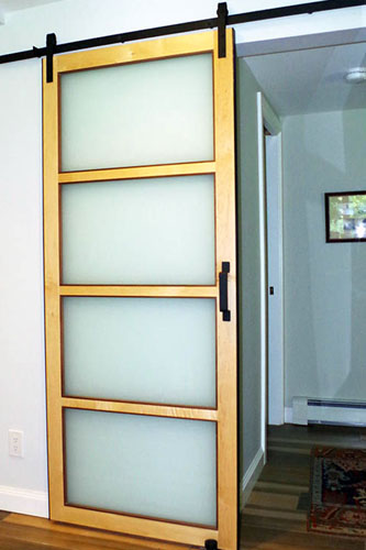 Custom Modern Interior Frosted Glass Barn Door