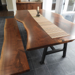 Live Edge Walnut Table And Bench Handmade By CVCF For The Taylor Family