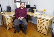 Maple Desk with Mahogany Inlay
