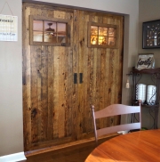 Rustic barn wood sliding doors made for a couple in Solon, Ohio.