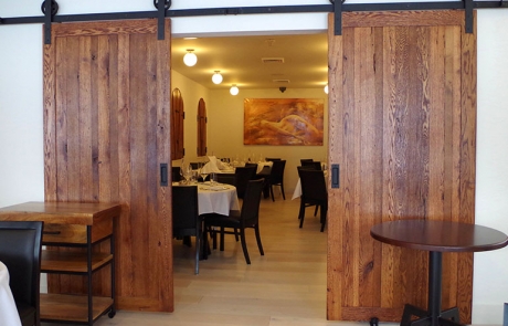 Rustic Barn Wood Sliding Doors - Luca's West Restaurant
