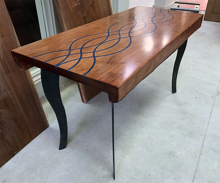 Modern Coffee Table With Resin Inlay Handcrafted By CVCF