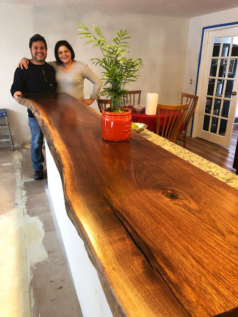 Live Edge Walnut Breakfast Bar Countertop For The Marcos