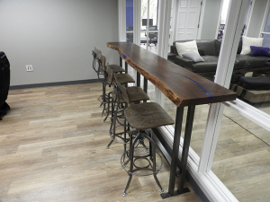 Live Edge Epoxy Resin Walnut Desk And Bartop