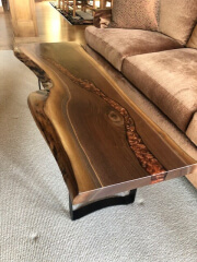 Live Edge Walnut Coffee Table with River for Joe&#039;l