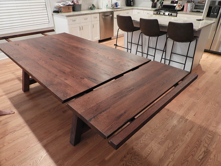 Custom Built Made-To-Order Rustic Farmhouse Dining Table $1,800+ [Extendable] | Rustic Barn Beam Farmhouse Dining Table [Harvest Table]