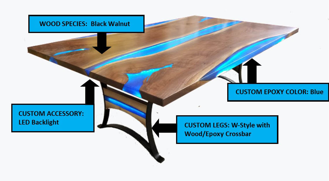 Table River Design, Custom Table Dimensions