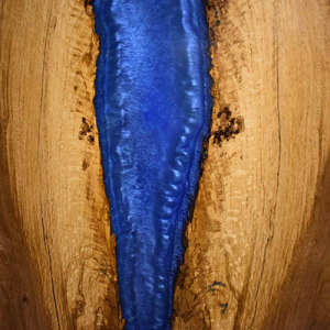 White Oak Wood With Blue Resin River