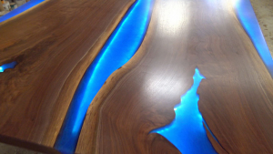 Large High Quality Custom Designed Epoxy Resin River Table $3,000+ [With LED Lights]