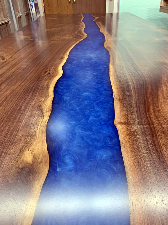 Walnut Epoxy Resin Conference Table
