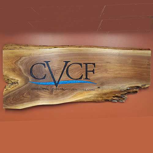 Custom Made Epoxy Resin And Live Edge Business Signs For Sale Locally Near You (U.S. Only) And Online By CVCF