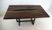 Walnut Dining Room Table With Black Resin