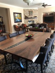 Large Black Walnut Dining Room Table Sold Online $6,500+ Black Epoxy River