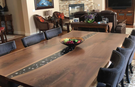 Large Black Walnut Dining Room Table Sold Online $6,500+ Black Epoxy River