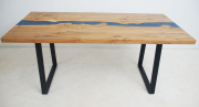Elm Kitchen Table With Blue Resin River