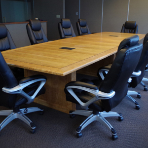 Custom Cherry Conference Table With USB Ports