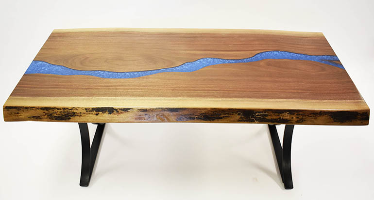 Epoxy Resin River Live Edge Coffee Table For Sale At CVCF River Table Online Store $2,100