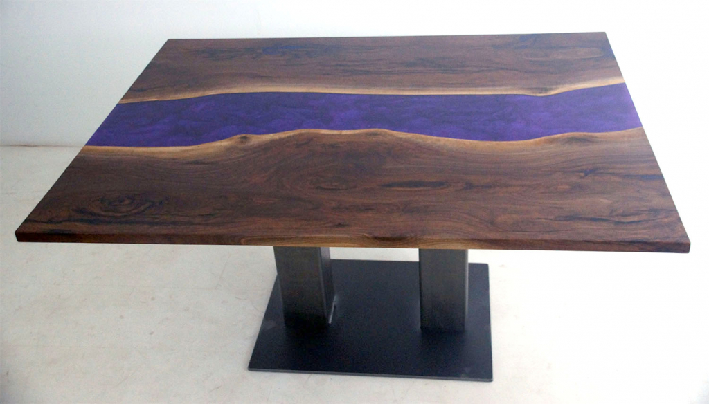 Stunning Purple Epoxy Resin River Dining Table $4,200 For Sale At The CVCF River Table Online Store