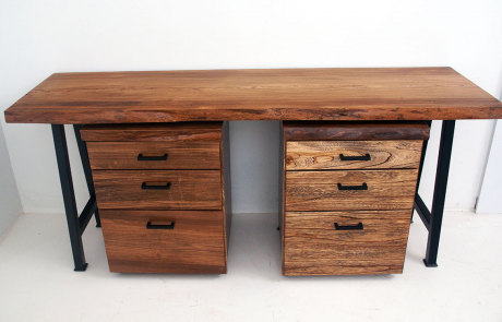 Live Edge Elm Desks With Matching Rolling Cabinets | $8,000.00+