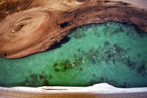 Green River Dining Room Table With Sand And Pebbles