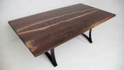 Walnut Copper And Black River Dining Table
