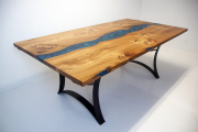 Extendable Elm Dining Room River Table