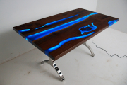 Blue River Walnut Dining Room Table With LED Lights