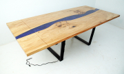 Extendable Elm Dining Room Table With LED Lights