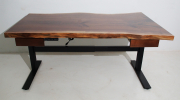 Live Edge Uplift Desk With Drawers